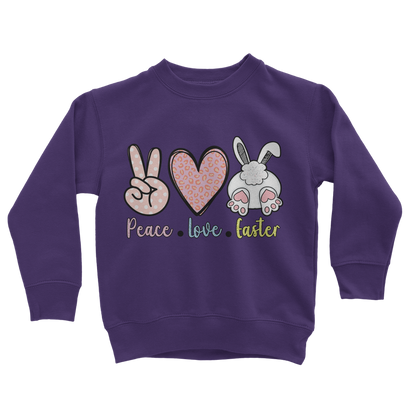 PEACE LOVE EASTER Classic Kids Sweatshirt - DirectlyPersonalised
