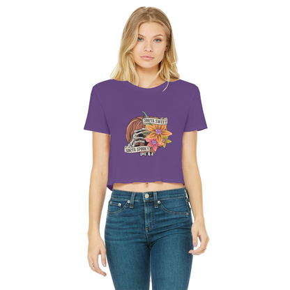 SORTA SWEET - SORTA SPOOKY Classic Women's Cropped Raw Edge T-Shirt - DirectlyPersonalised