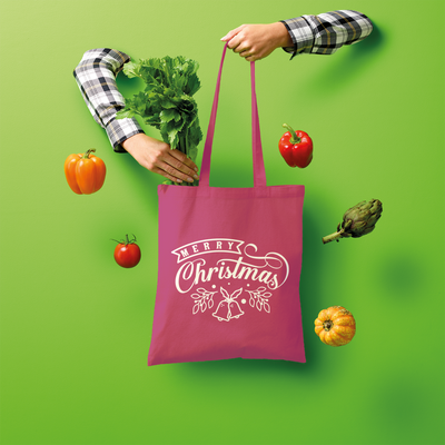 Merry Christmas White Shopper Tote Bag