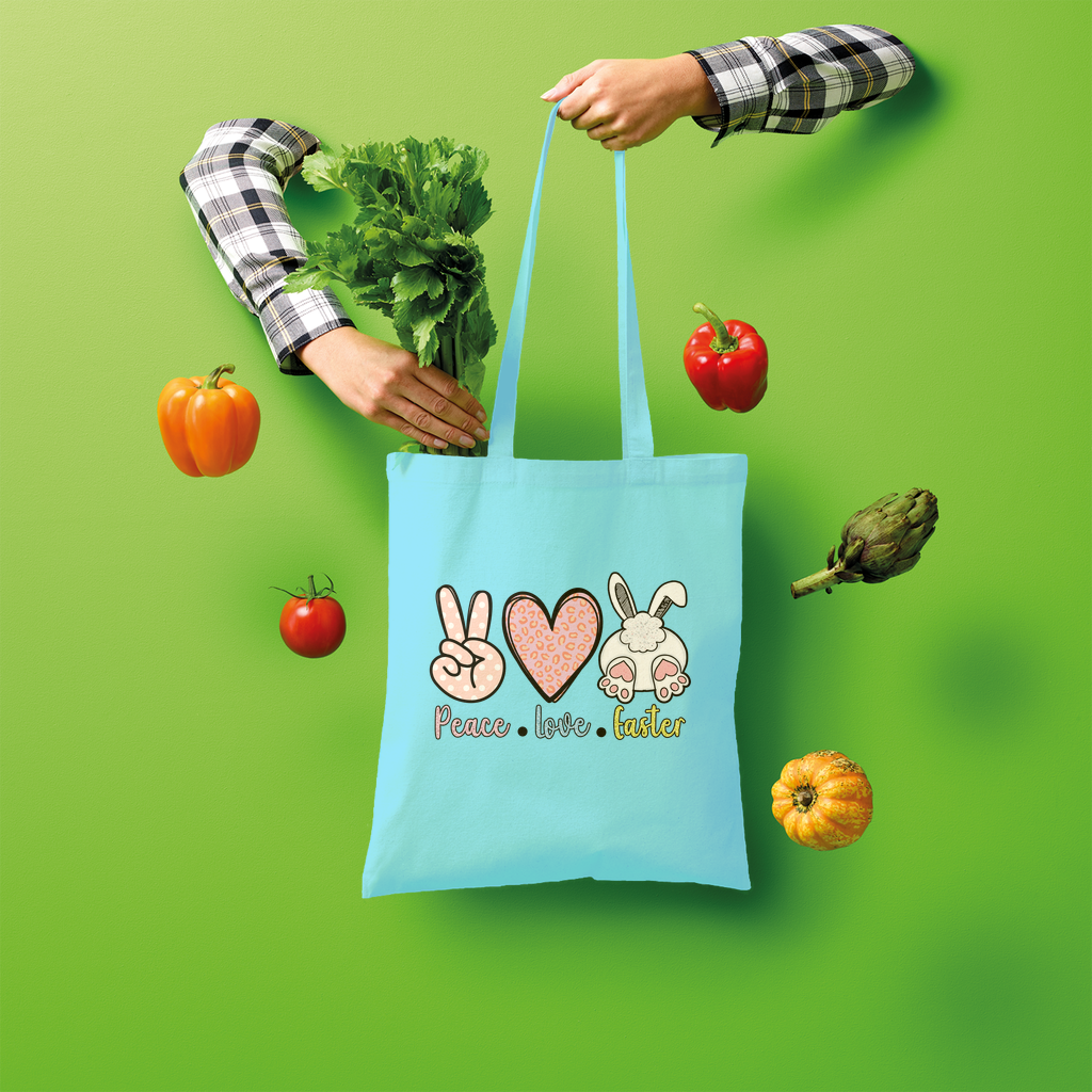 PEACE LOVE EASTER Shopper Tote Bag - DirectlyPersonalised