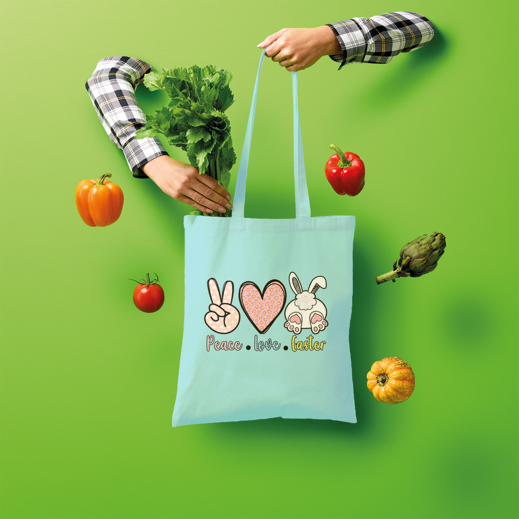 PEACE LOVE EASTER Shopper Tote Bag - DirectlyPersonalised