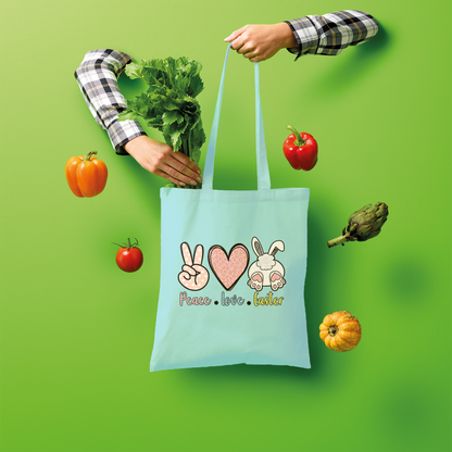 PEACE LOVE EASTER Shopper Tote Bag - DirectlyPersonalised
