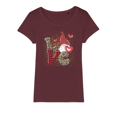 Ladies Valentine Design Organic Jersey Womens T-Shirt