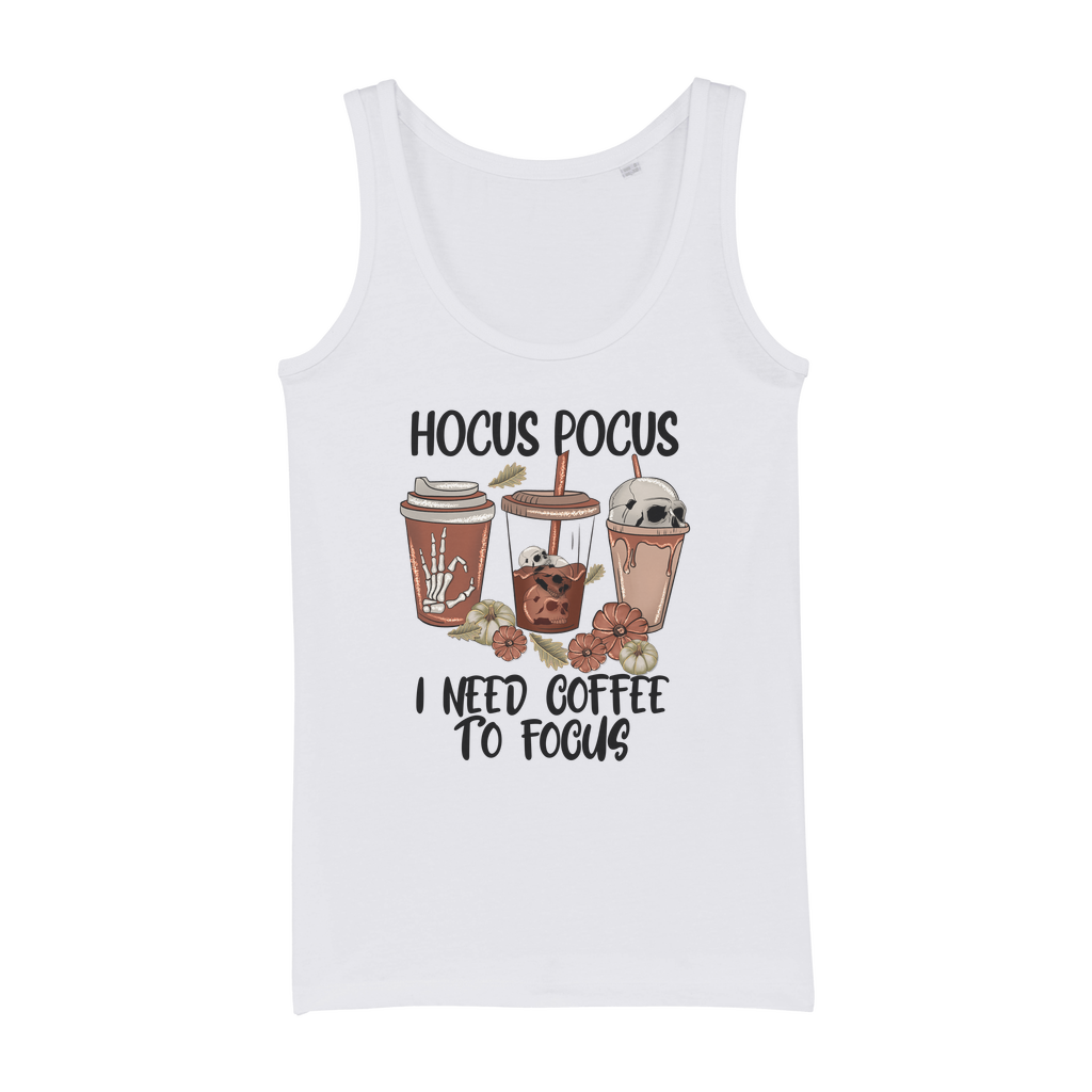HOCUS POCUS -COFFEE DESIGN Organic Jersey Womens Tank Top - DirectlyPersonalised