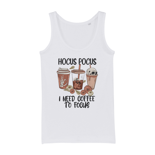 HOCUS POCUS -COFFEE DESIGN Organic Jersey Womens Tank Top - DirectlyPersonalised