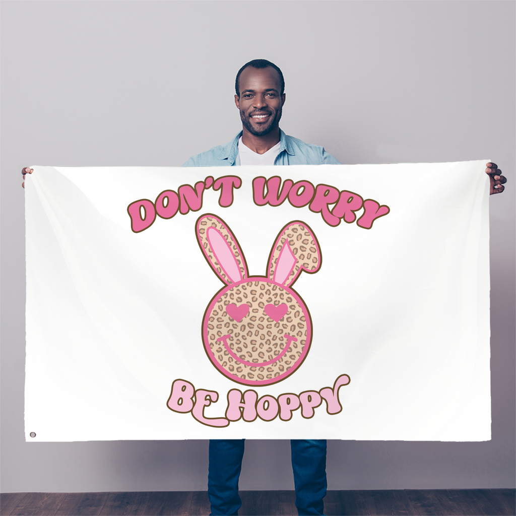 Don't worry be 'happy' Sublimation Flag - DirectlyPersonalised