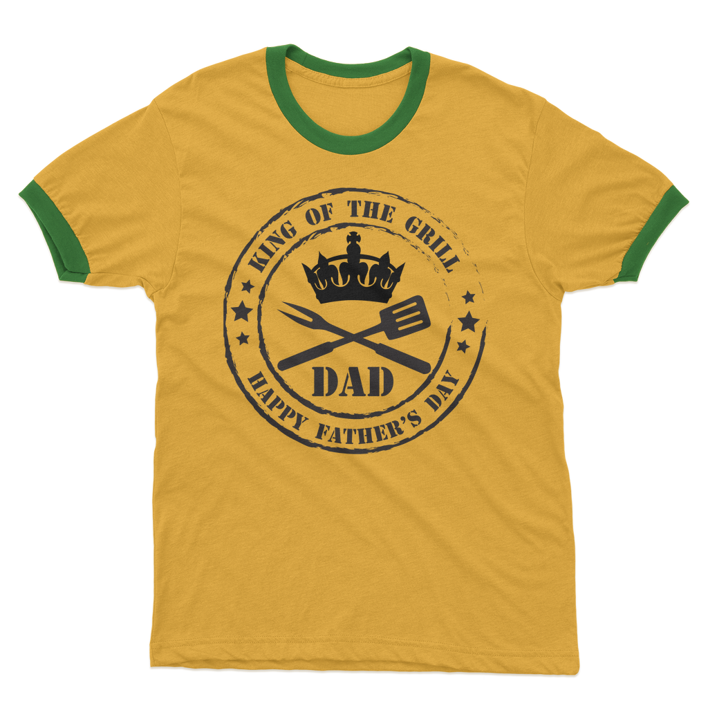 King of the Grill Adult Ringer T-Shirt - DirectlyPersonalised