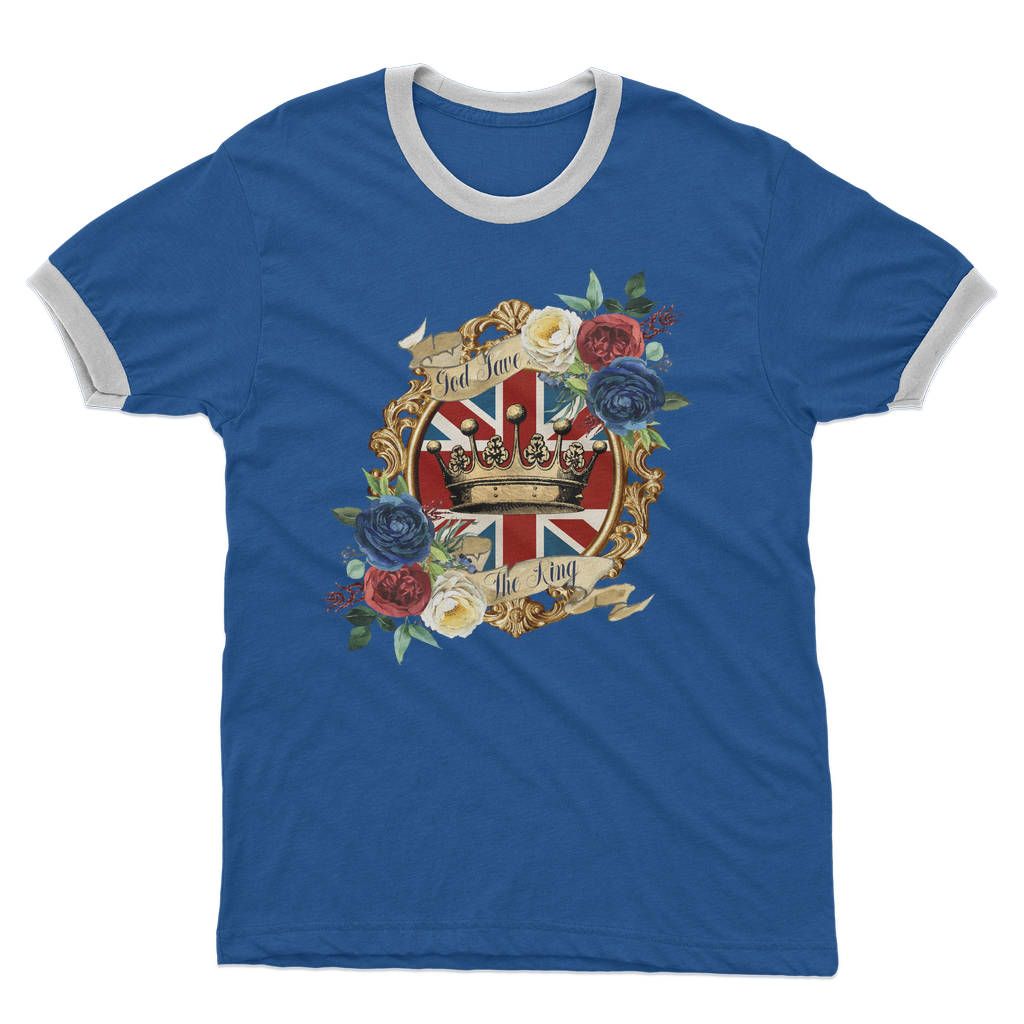GOD SAVE THE KING Adult Ringer T-Shirt - DirectlyPersonalised
