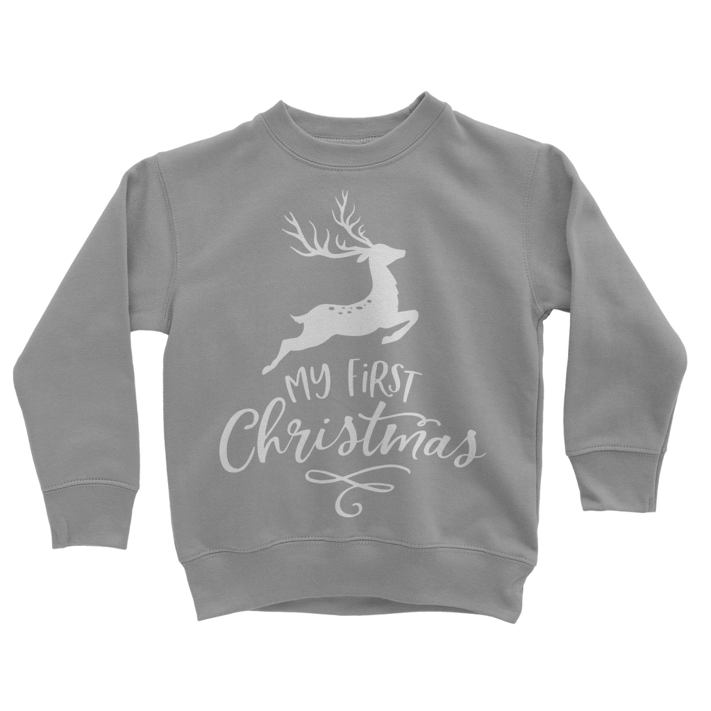 My First Christmas White Classic Kids Sweatshirt - DirectlyPersonalised