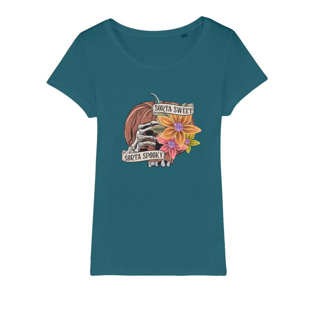 SORTA SWEET - SORTA SPOOKY Organic Jersey Womens T-Shirt - DirectlyPersonalised