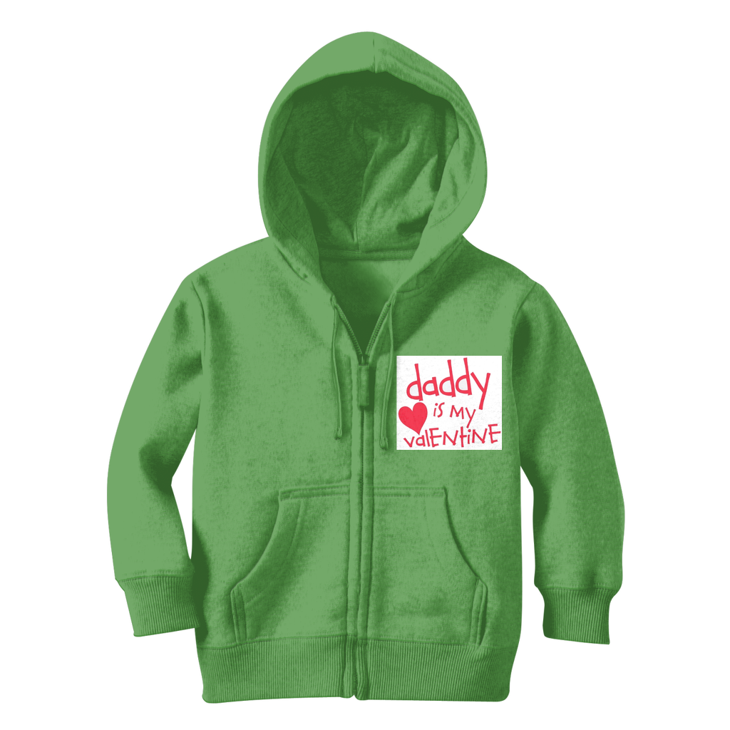 Daddy's my Valentine Classic Kids Zip Hoodie - DirectlyPersonalised