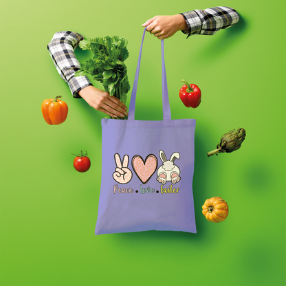 PEACE LOVE EASTER Shopper Tote Bag - DirectlyPersonalised