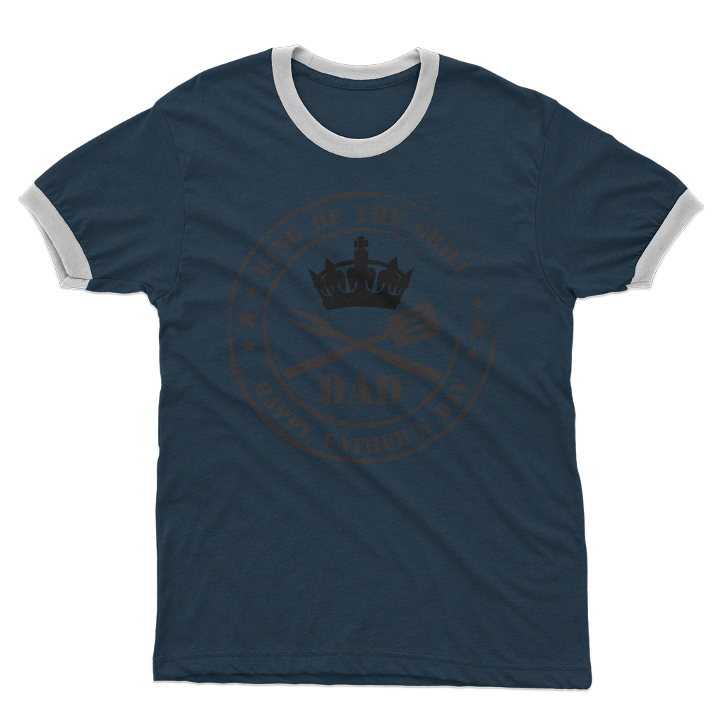 King of the Grill Adult Ringer T-Shirt - DirectlyPersonalised