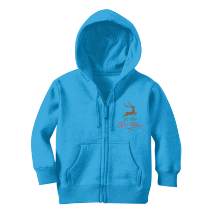 My First Christmas Colour Classic Kids Zip Hoodie