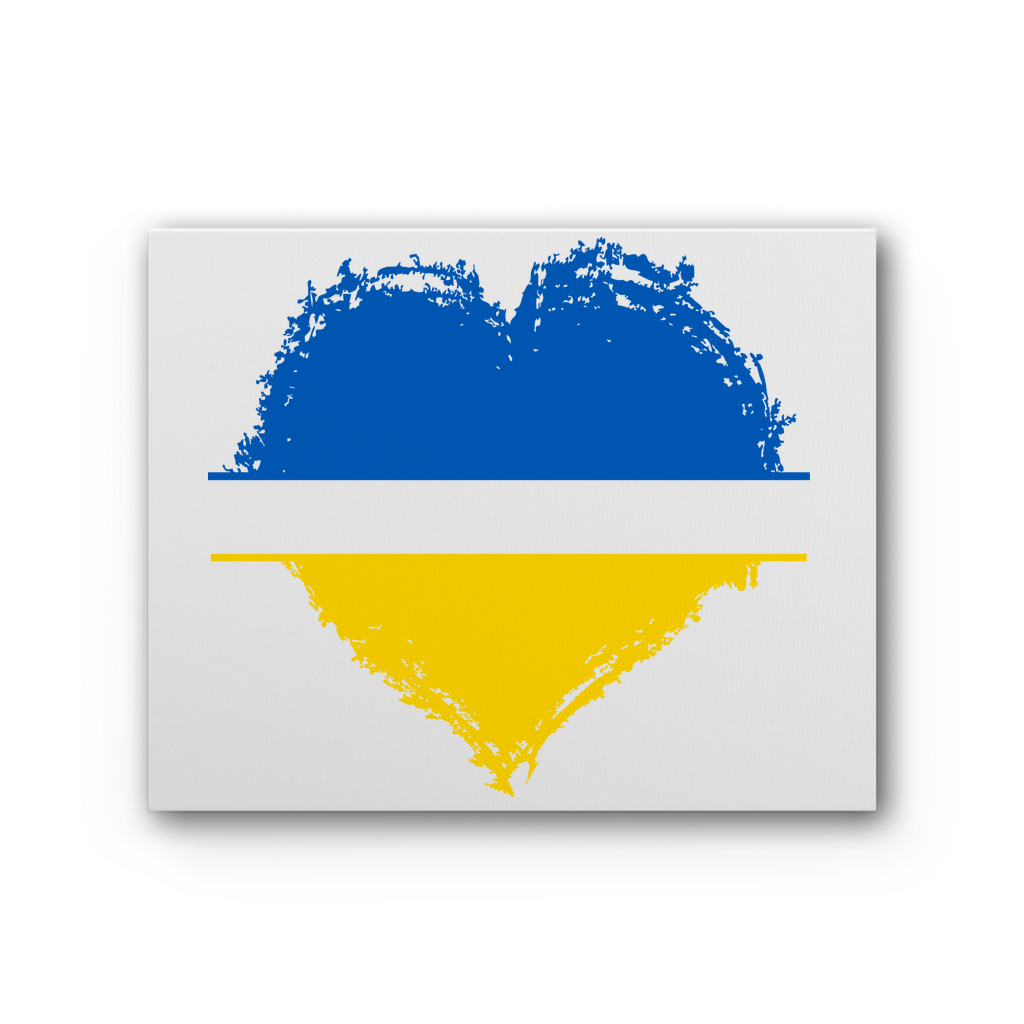 HEARTS WITH UKRAINE Premium Stretched Canvas - DirectlyPersonalised
