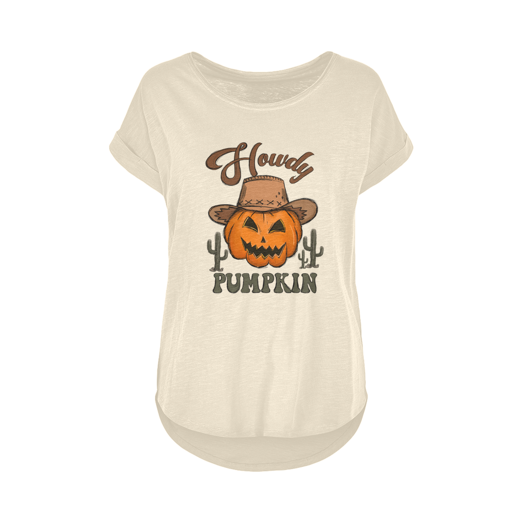 HOWDY PUMPKIN Women's Long Slub T-Shirt XS-5XL - DirectlyPersonalised