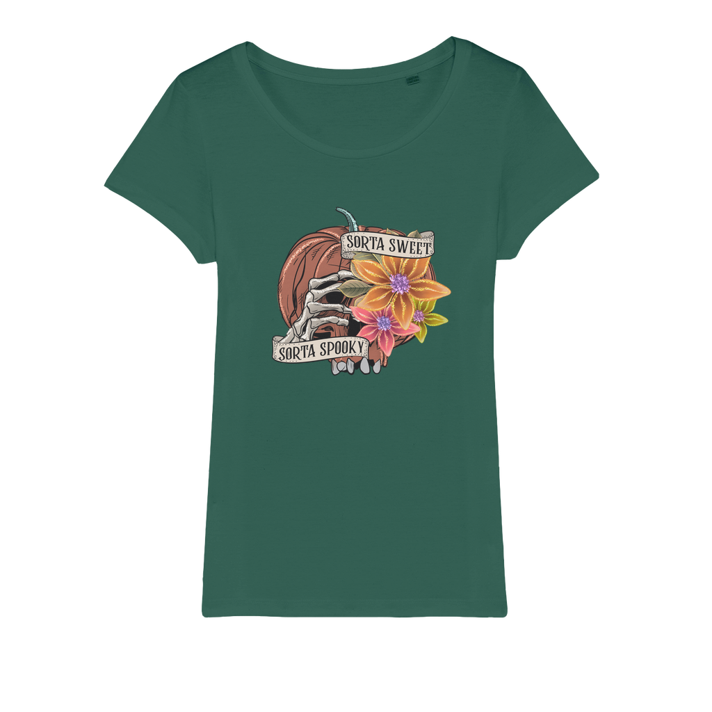 SORTA SWEET - SORTA SPOOKY Organic Jersey Womens T-Shirt - DirectlyPersonalised