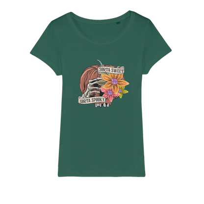 SORTA SWEET - SORTA SPOOKY Organic Jersey Womens T-Shirt - DirectlyPersonalised