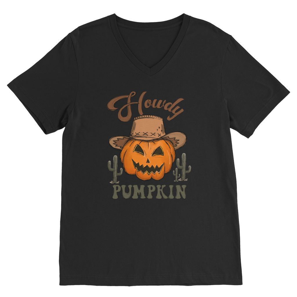 HOWDY PUMPKIN Premium V-Neck T-Shirt - DirectlyPersonalised