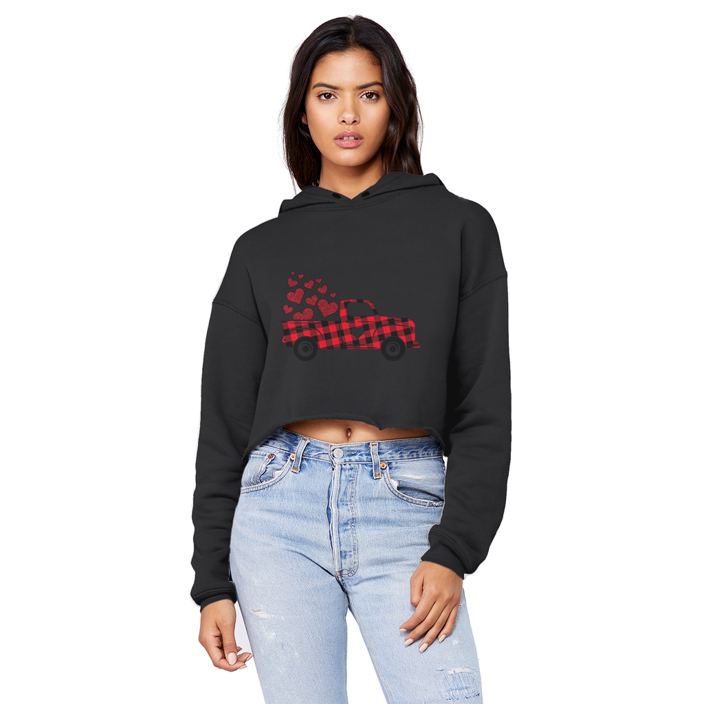 Love Truck Unisex Cropped Raw Edge Boyfriend Hoodie - DirectlyPersonalised