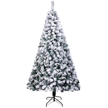 7ft PVC Flocking Christmas Tree 1300 Branches Spread Out Natural Tree - DirectlyPersonalised