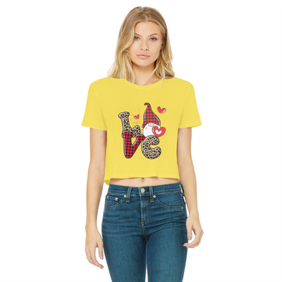 Ladies Valentine Design Classic Women's Cropped Raw Edge T-Shirt