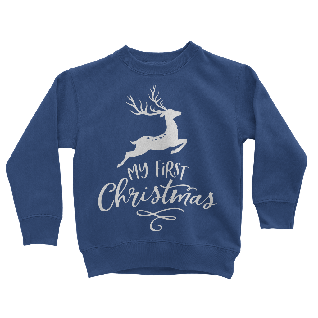 My First Christmas White Classic Kids Sweatshirt - DirectlyPersonalised