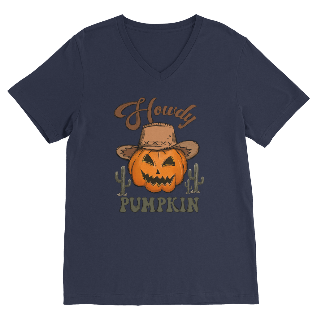 HOWDY PUMPKIN Premium V-Neck T-Shirt - DirectlyPersonalised