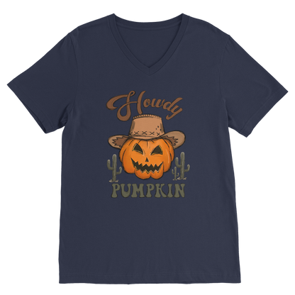 HOWDY PUMPKIN Premium V-Neck T-Shirt - DirectlyPersonalised