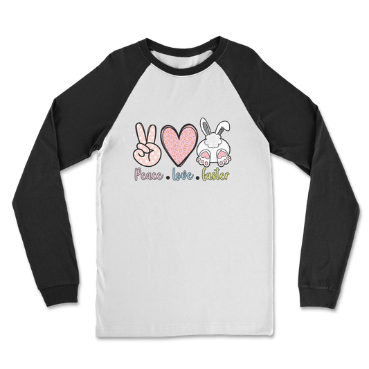 PEACE LOVE EASTER Classic Raglan Long Sleeve Shirt - DirectlyPersonalised
