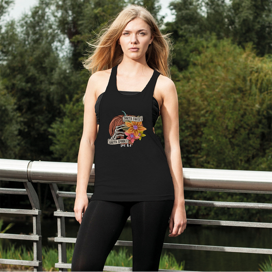 SORTA SWEET - SORTA SPOOKY Women's Loose Racerback Tank Top - DirectlyPersonalised