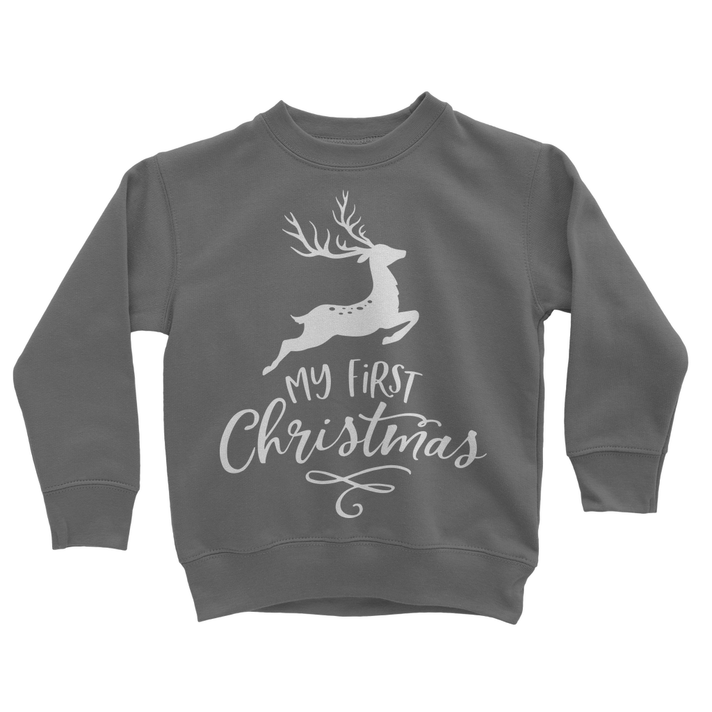 My First Christmas White Classic Kids Sweatshirt - DirectlyPersonalised