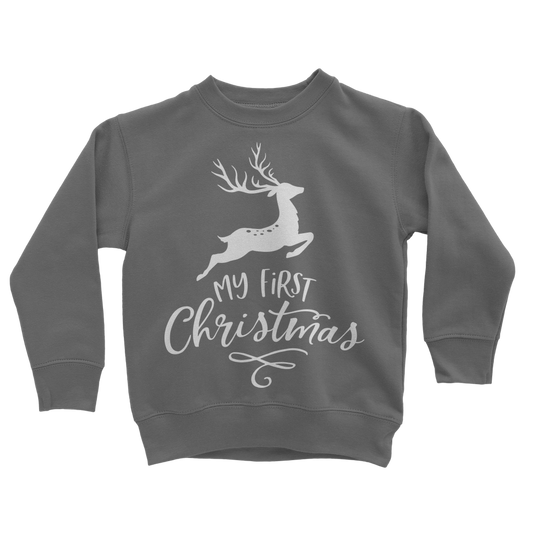 My First Christmas White Classic Kids Sweatshirt - DirectlyPersonalised