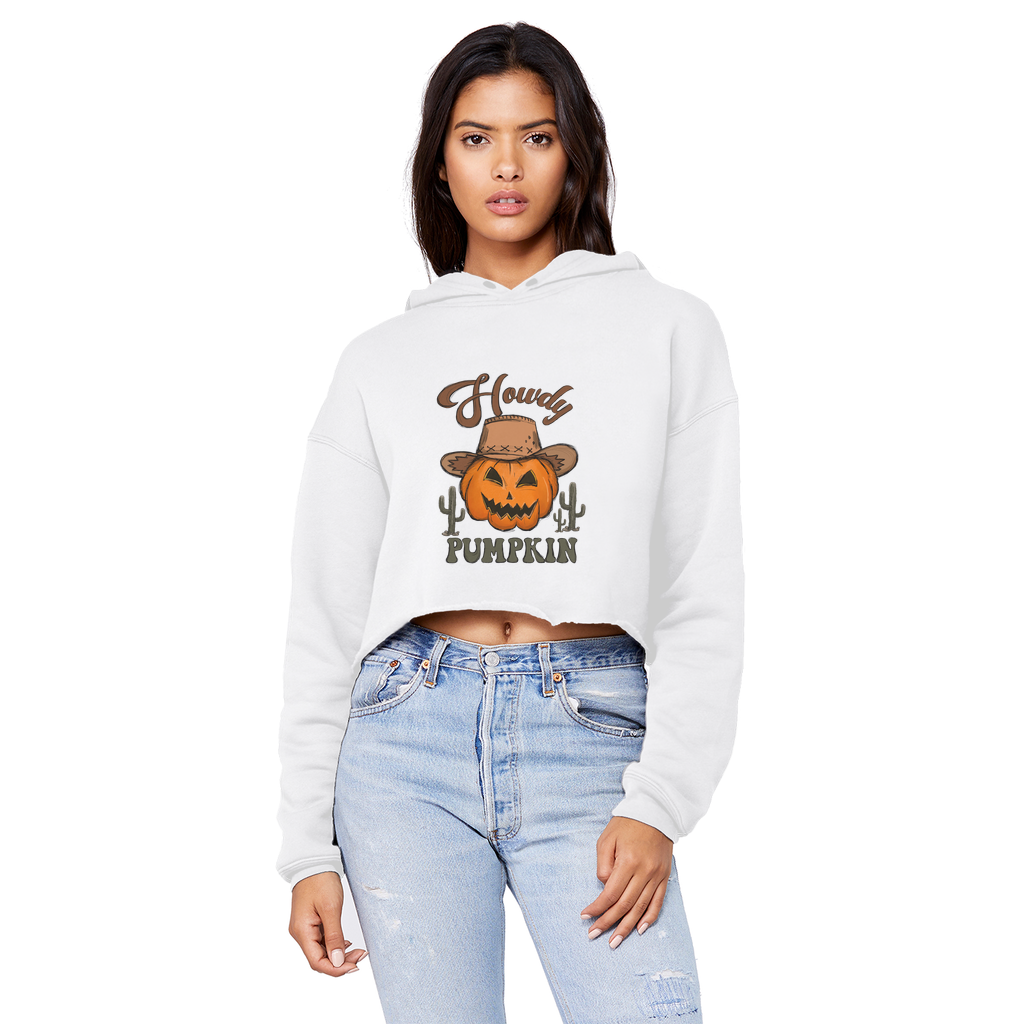 HOWDY PUMPKIN Unisex Cropped Raw Edge Boyfriend Hoodie - DirectlyPersonalised