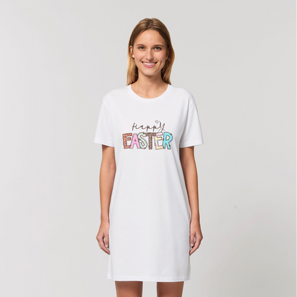 Happy Easter Organic T-Shirt Dress - DirectlyPersonalised