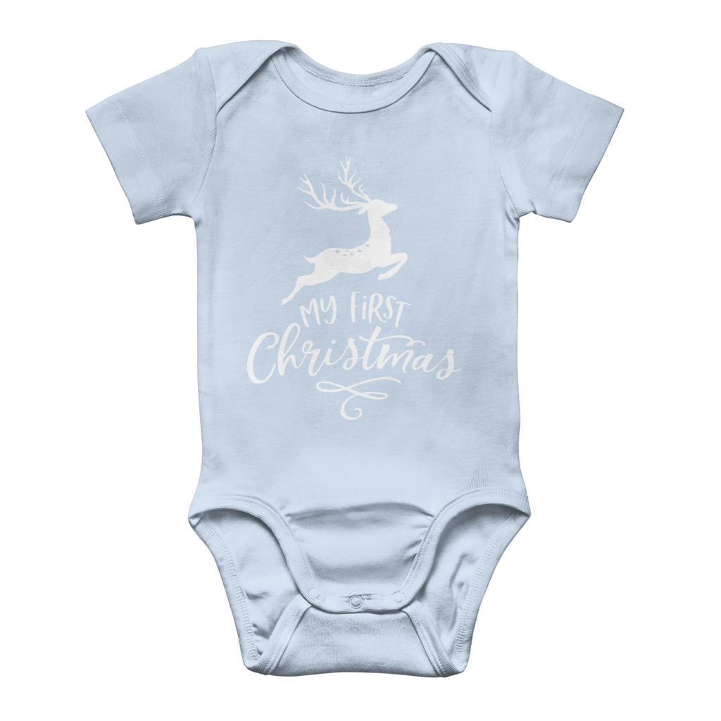 My First Christmas White Classic Baby Onesie Bodysuit - DirectlyPersonalised