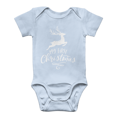 My First Christmas White Classic Baby Onesie Bodysuit - DirectlyPersonalised