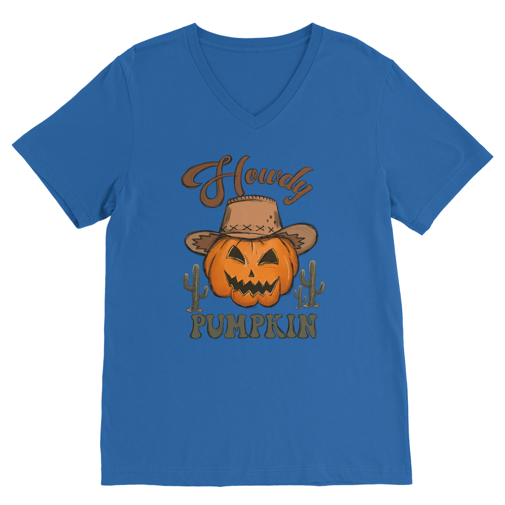 HOWDY PUMPKIN Premium V-Neck T-Shirt - DirectlyPersonalised