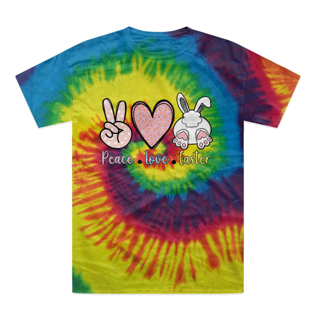 PEACE LOVE EASTER Tie-Dye T-Shirt - DirectlyPersonalised