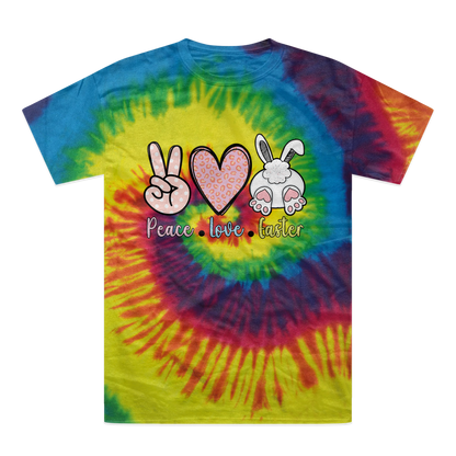 PEACE LOVE EASTER Tie-Dye T-Shirt - DirectlyPersonalised