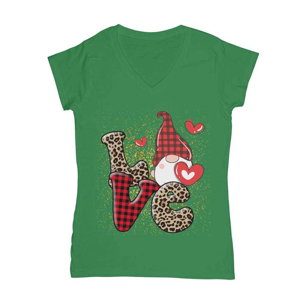 Ladies Valentine Design Classic Women's V-Neck T-Shirt - DirectlyPersonalised