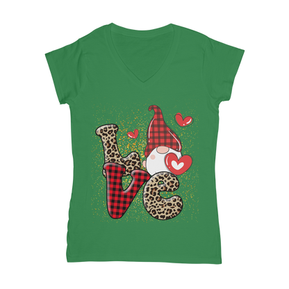 Ladies Valentine Design Classic Women's V-Neck T-Shirt - DirectlyPersonalised