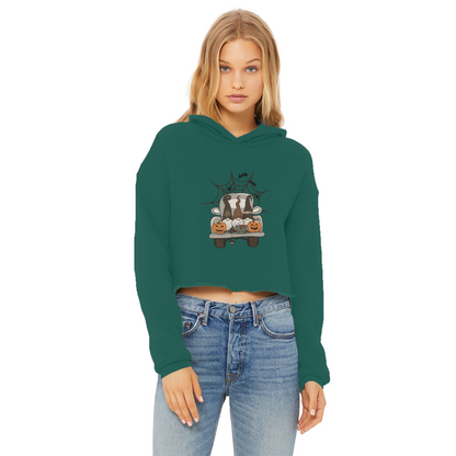 LETS GET SPOOKY Ladies Cropped Raw Edge Hoodie - DirectlyPersonalised