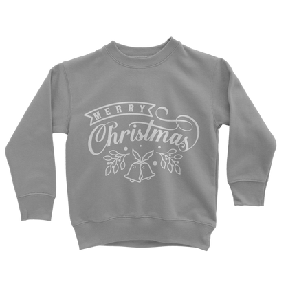 Merry Christmas White Classic Kids Sweatshirt