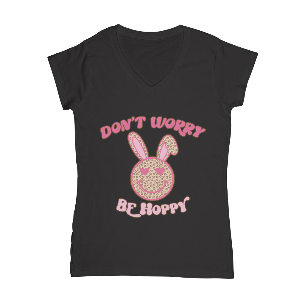 Don't worry be 'happy' Classic Women's V-Neck T-Shirt - DirectlyPersonalised
