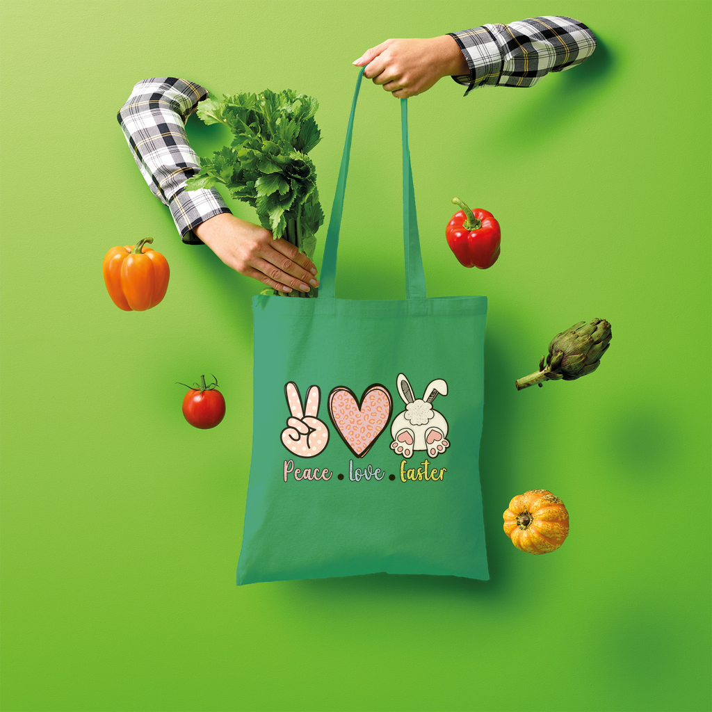 PEACE LOVE EASTER Shopper Tote Bag - DirectlyPersonalised