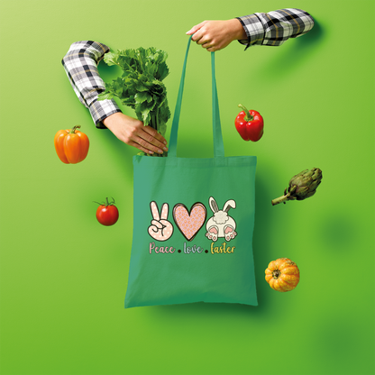 PEACE LOVE EASTER Shopper Tote Bag - DirectlyPersonalised