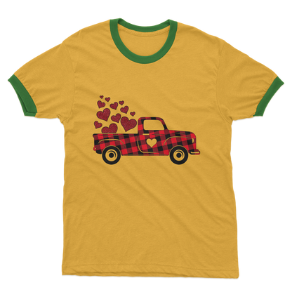 Love Truck Adult Ringer T-Shirt - DirectlyPersonalised