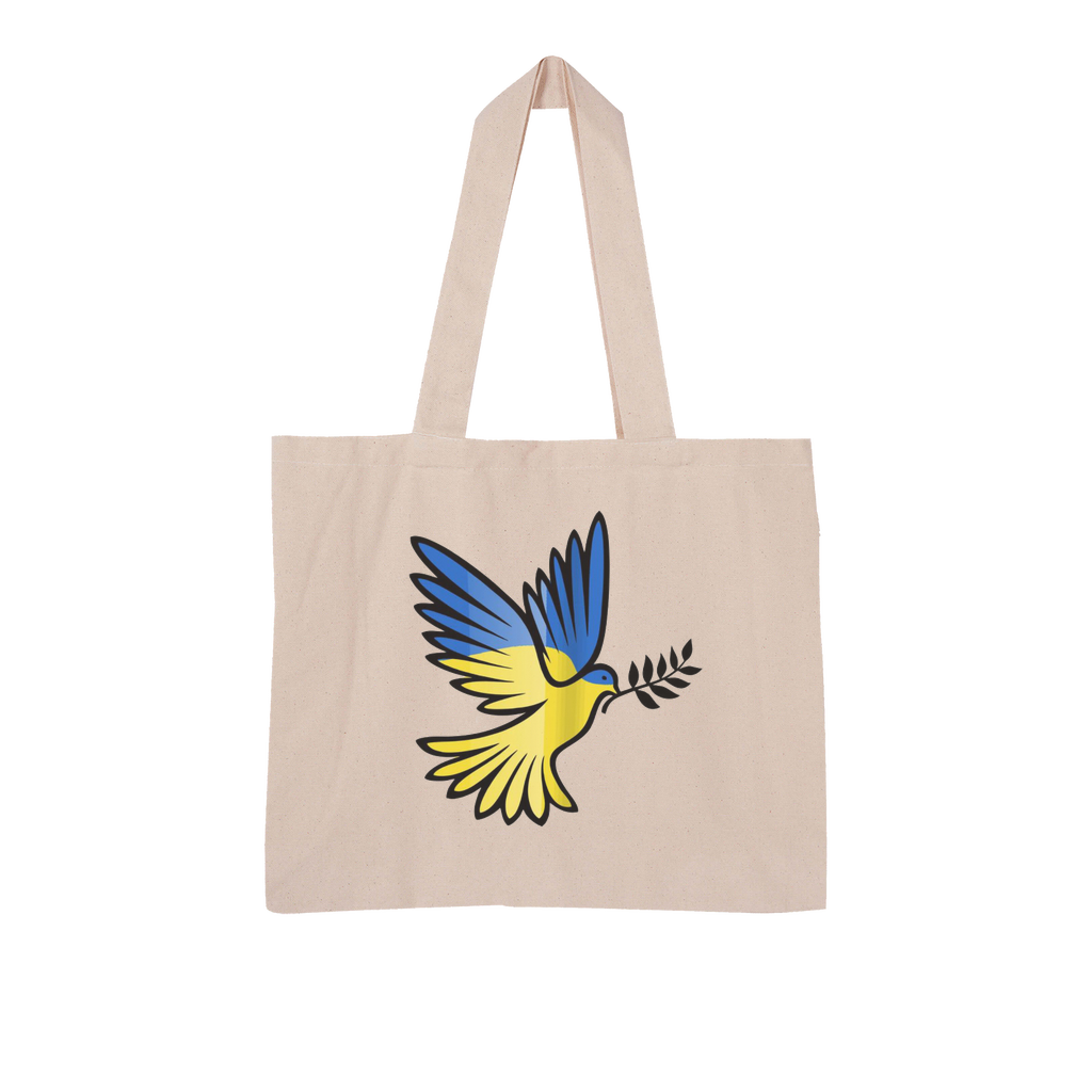 SUPPORT FOR UKRAINE Large Organic Tote Bag - DirectlyPersonalised