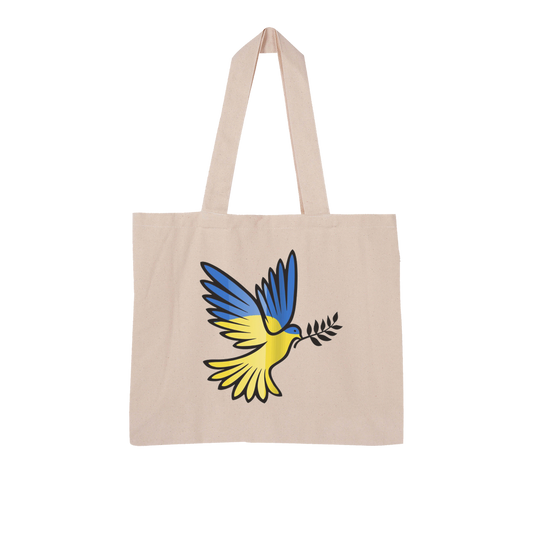 SUPPORT FOR UKRAINE Large Organic Tote Bag - DirectlyPersonalised